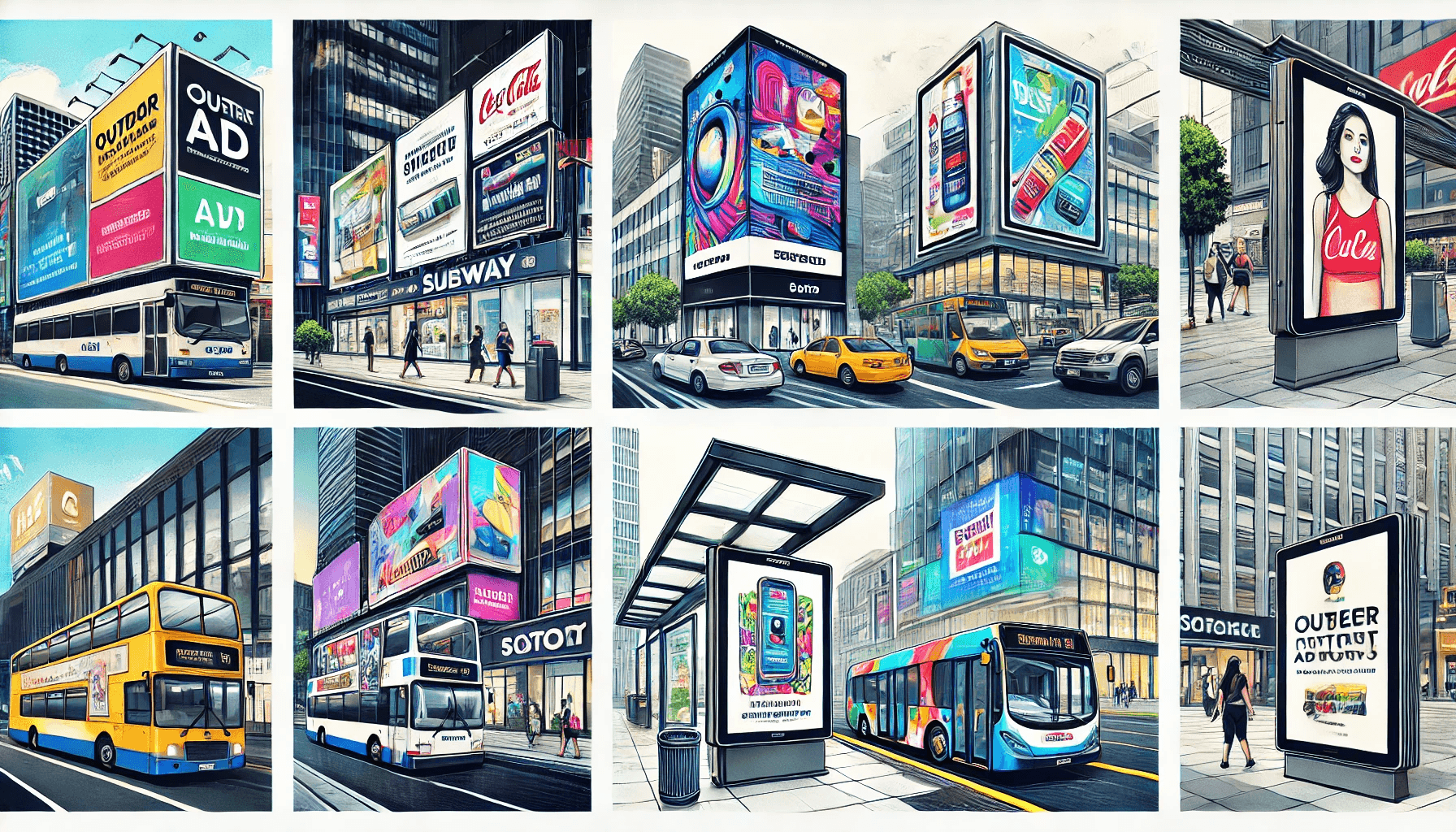 代表的な屋外広告の種類のイラスト