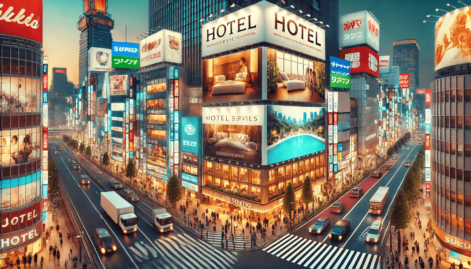 ホテルの屋外広告のイメージ図