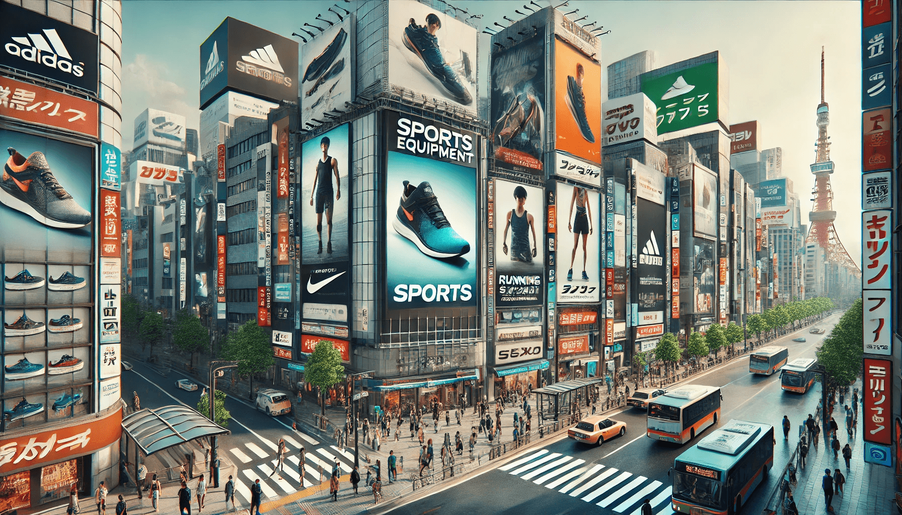スポーツブランドの屋外広告イメージ図