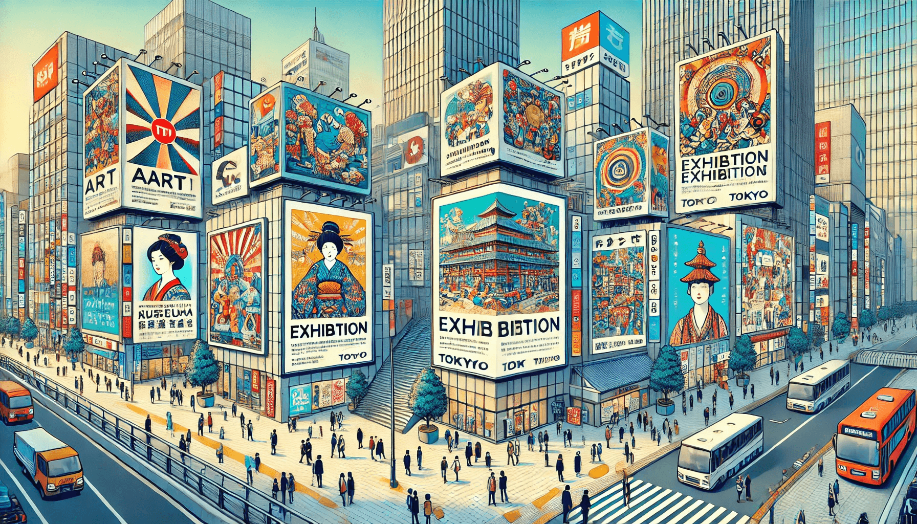 展覧会の屋外広告のイメージ図