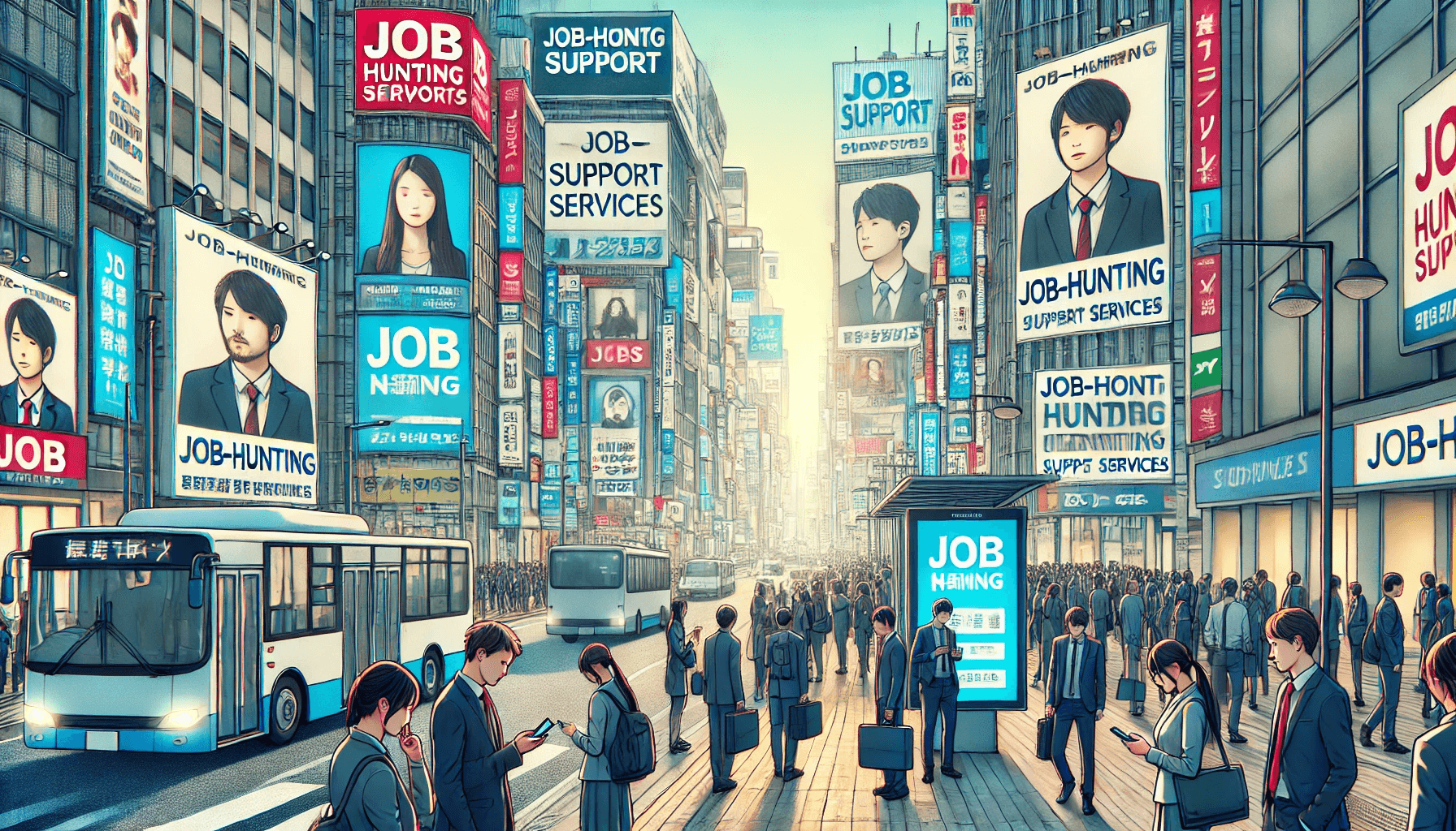 新卒就活エージェントの屋外広告イメージ図