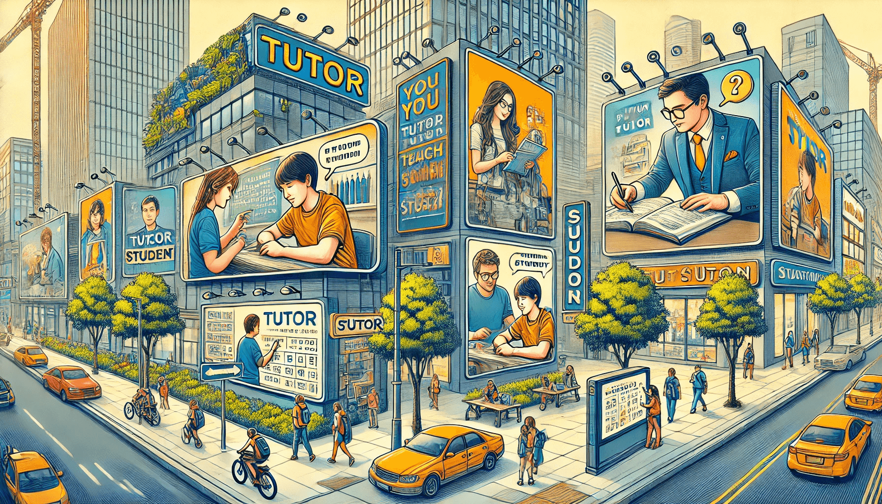 学習塾と屋外広告のイメージ画像